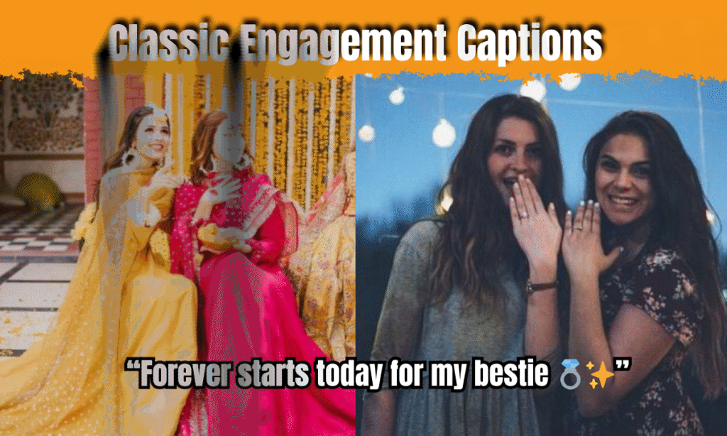 classic Bestie's engagement captions